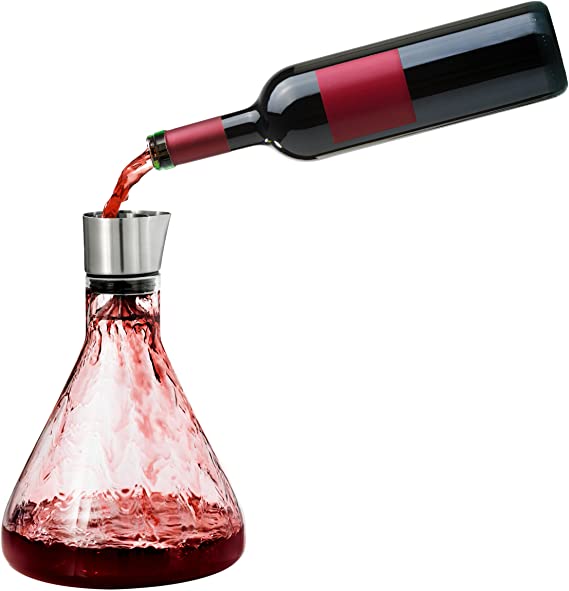 VASFFG Carafe à vin, la conception en forme de U peut fournir un effet de  ventilation puissant. Utilisez du verre de cristal sans plomb, carafe/carafe  à vin rouge soufflé à la bouche 